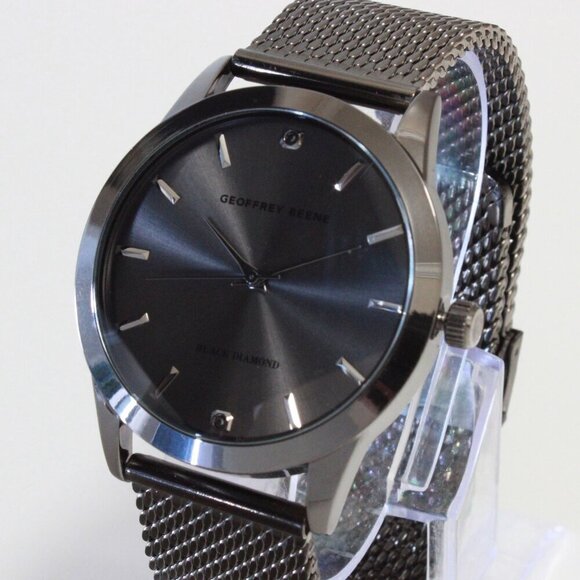 Geoffery Beene Other - Geoffery Beene Men's Quartz Dress Watch Gun Metel Grey Milanese Bracelet 42mm